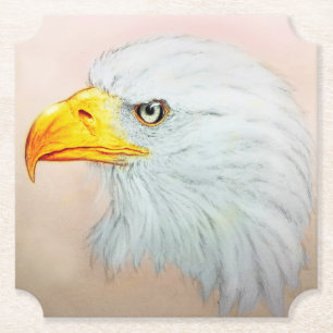 Weißer Adler Untersetzer, Realistischer Vogelskats Untersetzer