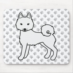 Weißer Alaskan Klee Kai Süßer Cartoon-Hund Mousepad