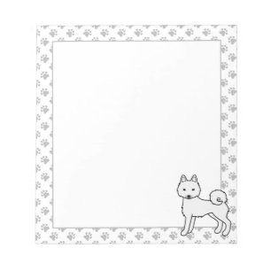 Weißer Alaskan Klee Kai Süßer Cartoon-Hund Notizblock