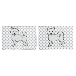 Weißer Alaskan Malamute Süßer Cartoon-Hund Kissenbezug