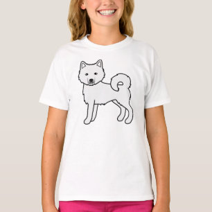 Weißer Alaskan Malamute Süßer Cartoon-Hund T-Shirt
