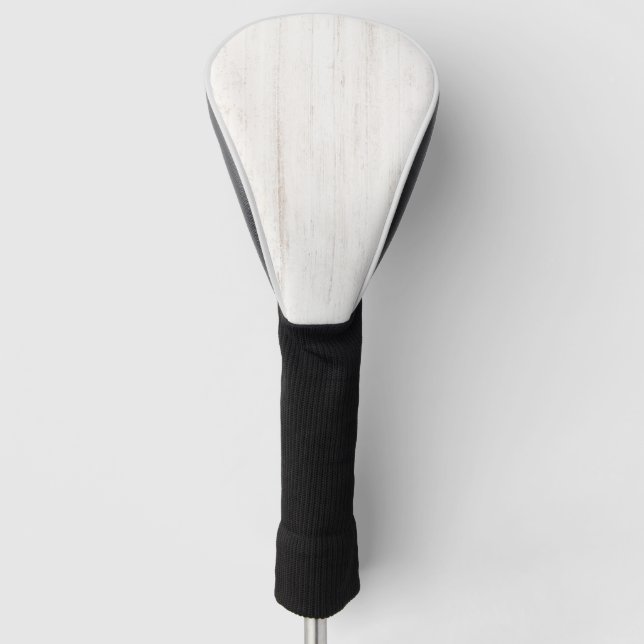 Weißer Altholzhintergrund Golf Headcover (Vorderseite)