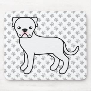 Weißer American Bulldog Süßer Cartoon-Hund Mousepad