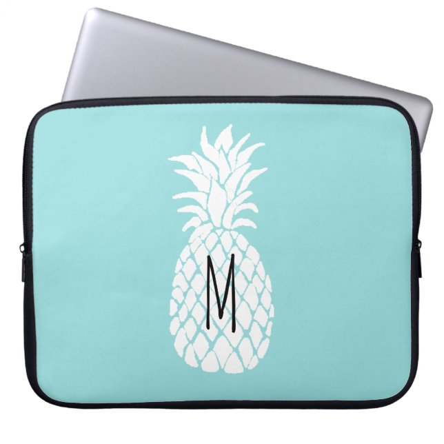 weißer Ananas Laptopschutzhülle (Vorderseite)