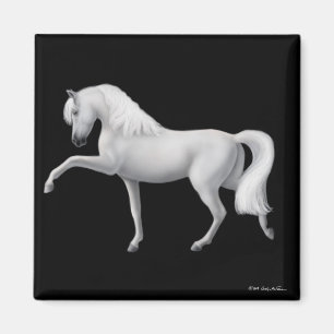 Weißer andalusischer Pferdemagnet Magnet