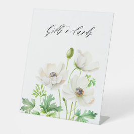 Weißer Anemone Blume Geschenke und Karten Sockelschild