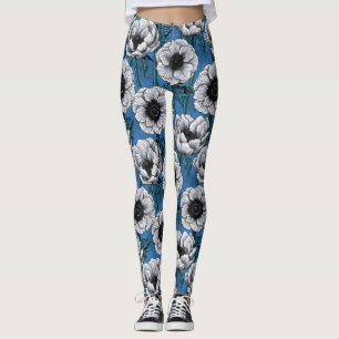 Weißer Anemongarten Leggings