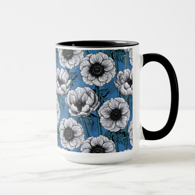 Weißer Anemongarten Tasse (Rechts)