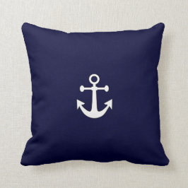 Weißer Anker auf dem roten Kopfkissen des Navy Kissen