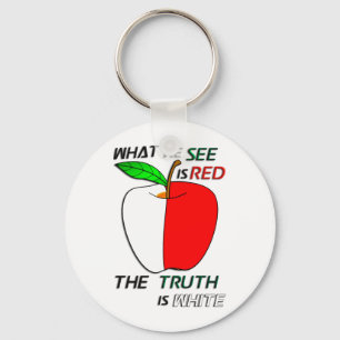 Weißer Apfel Schlüsselanhänger