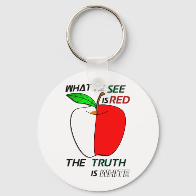 Weißer Apfel Schlüsselanhänger (Vorderseite)