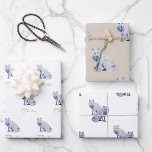 Weißer arktischer Fox Weihnachten Geschenkpapier Set