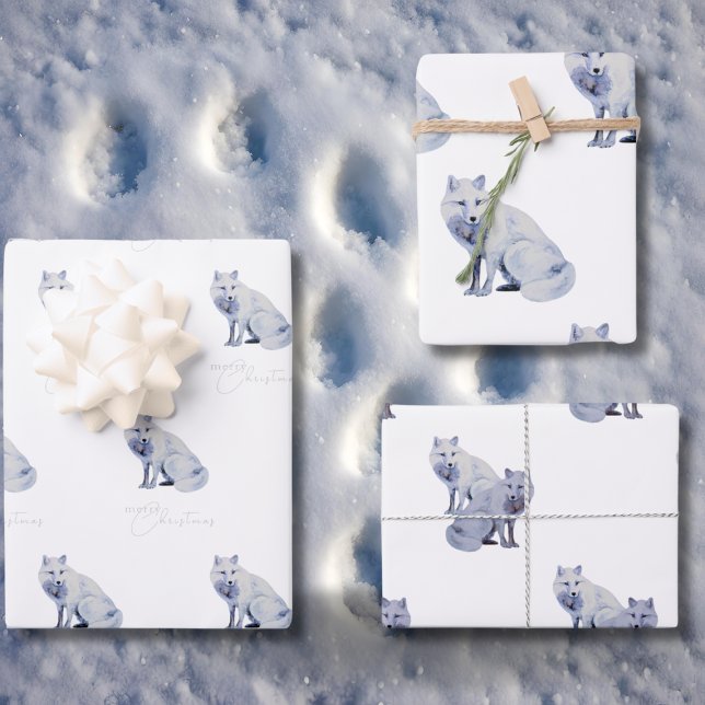 Weißer arktischer Fox Weihnachten Geschenkpapier Set (Von Creator hochgeladen)