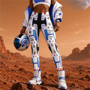 Weißer Astronaut WeltraumGirl Android Roboter Leggings