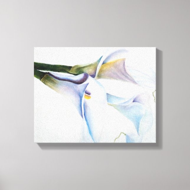WEISSER AUFRUF LILY BLUME WRAPPED CANVAS MALERIERE LEINWANDDRUCK (Vorderseite)