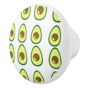Weißer Avocado in Scheiben Keramikknauf