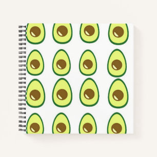 Weißer Avocado in Scheiben Notizbuch