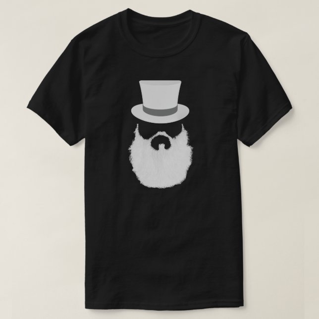 Weißer Bart-Art T-Shirt (Design vorne)