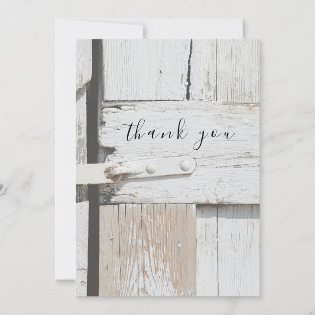 Weißer Bartholz Rustikale Wohnung Danke Karte (Vorderseite)