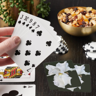 Weißer Bartiris auf schwarzem Hintergrund Spielkarten