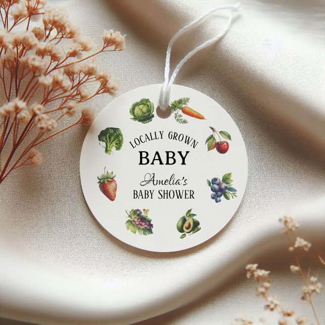 Weißer Bauernhof Frische, hiesige Babydusche Geschenkanhänger (Von Creator hochgeladen)