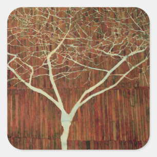 Weißer Baum 2006 Quadratischer Aufkleber