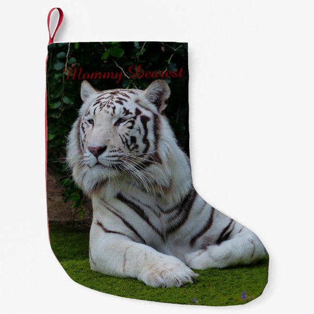 Weißer bengalischer Tiger Kleiner Weihnachtsstrumpf (Vorderseite)