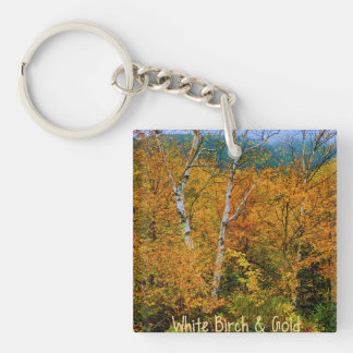 Weißer Birkenbär und goldfarbiger Acrylstoff-Schlü Schlüsselanhänger