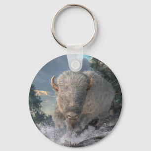 Weißer Bison Schlüsselanhänger