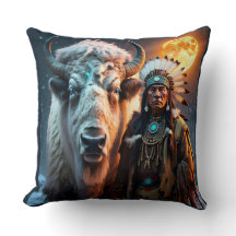 Weißer Bison und Häuptling der Native Americans Ki