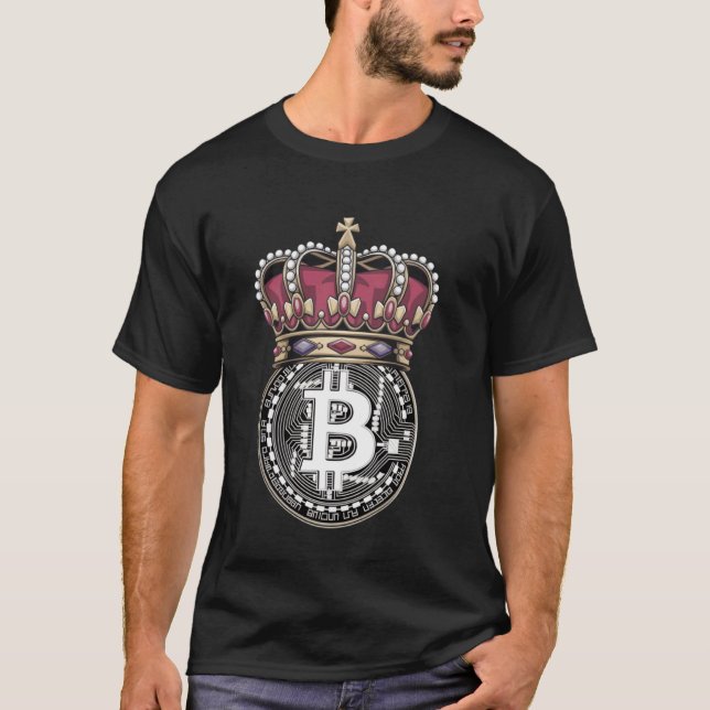 Weißer Bitcoin Schwarz T-Shirt (Vorderseite)