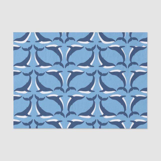 Weißer Blauwal Yin Yang Sea Animal Ocean Marine Seidenpapier (Vorderseite)
