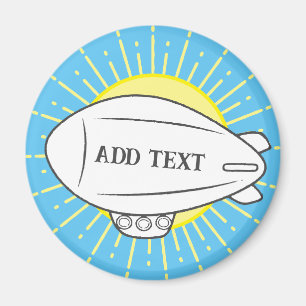 Weißer Blimp-Ballon in Sunny Sky Custom Magnet