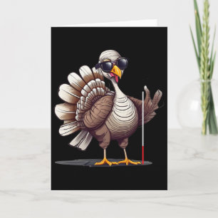 Weißer-Blindenstock-Bewusstseins-Thanksgiving-Coms Karte