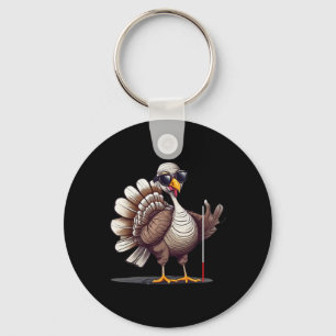 Weißer-Blindenstock-Bewusstseins-Thanksgiving-Coms Schlüsselanhänger