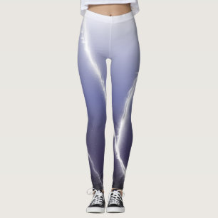 Weißer Blitz Leggings