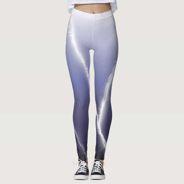 Weißer Blitz Leggings (Vorderseite)