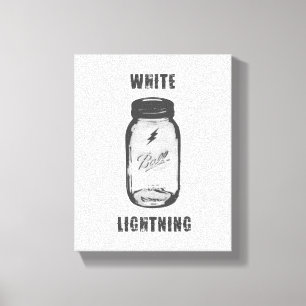 "Weißer Blitz" Moonshine Glas-Leinwand-Kunst Leinwanddruck