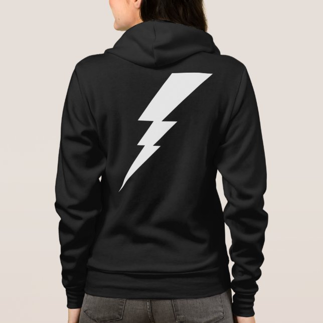 Weißer Blitzschlag Hoodie (Rückseite)