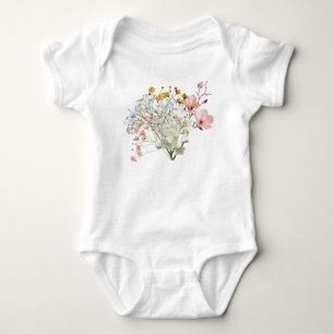 Weißer Blumen-Body für Baby-Mädchen Baby Strampler