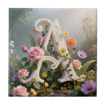 Weißer Blumen-Garten-Monogramm-Buchstabe A
