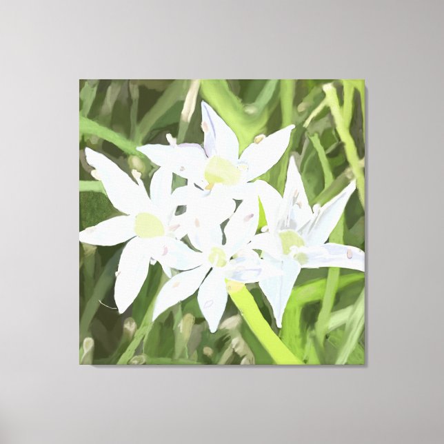 Weißer Blumengarn Blossom Digitale Kunst Leinwanddruck (Vorderseite)