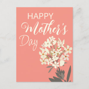 Weißer Blumenstrauß/Muttertag Postkarte