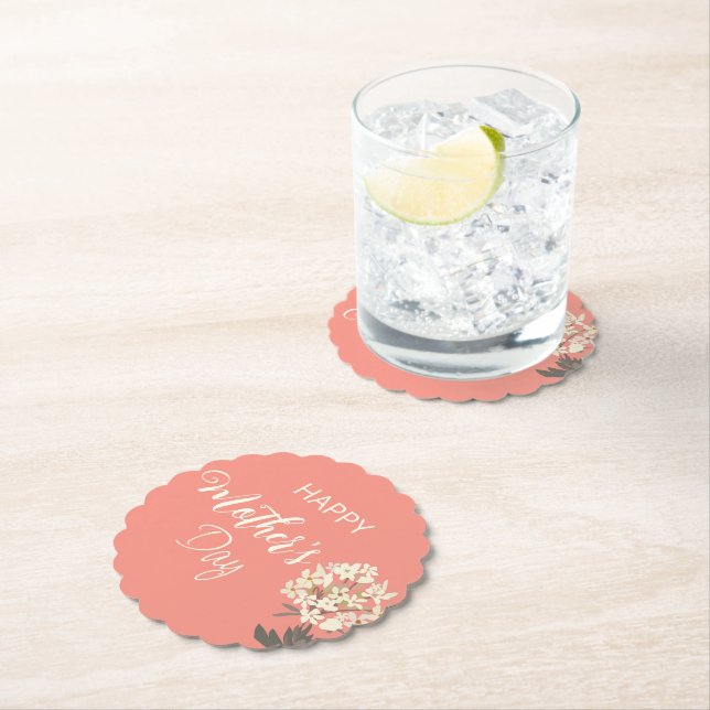 Weißer Blumenstrauß/Muttertag Untersetzer (Vor Ort)