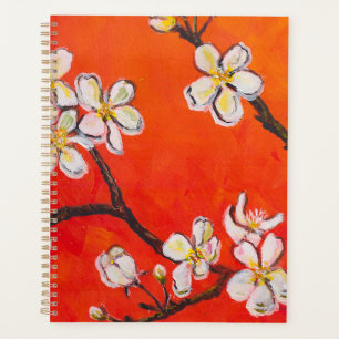 Weißer Blumenzweig im Frühling Planer