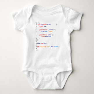 Weißer Body baby hello world php Baby Strampler