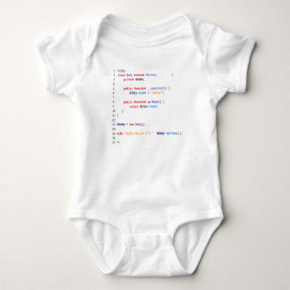 Weißer Body baby hello world php Strampler