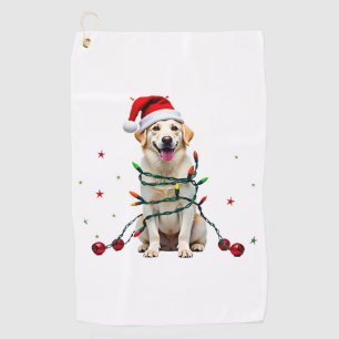 Weißer Boxerhund hässlicher Weihnachtspullover lus Golfhandtuch