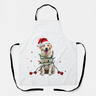 Weißer Boxerhund hässlicher Weihnachtspullover lus Schürze