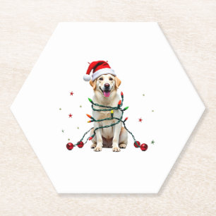 Weißer Boxerhund hässlicher Weihnachtspullover lus Untersetzer